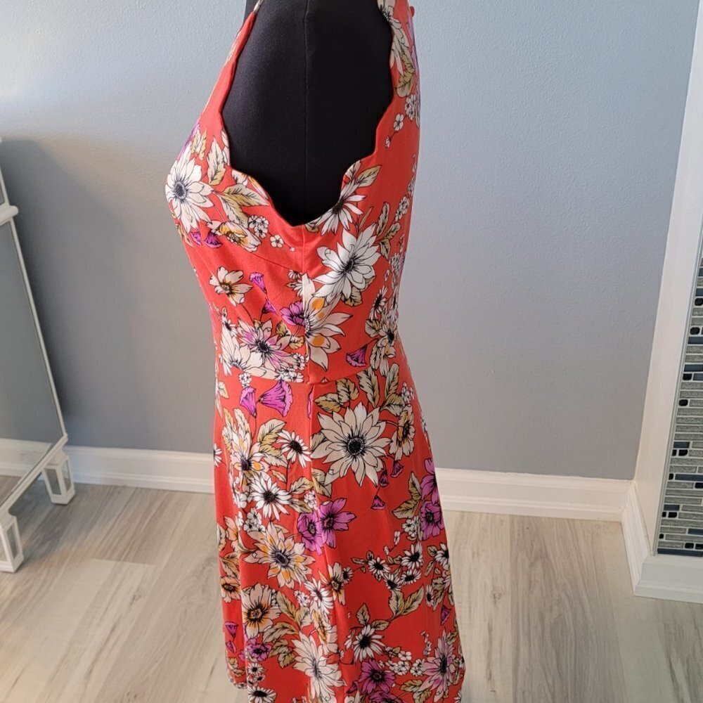 The General Good Orange Floral Scalloped Sun Dress NWOT - Picture 11 of 12